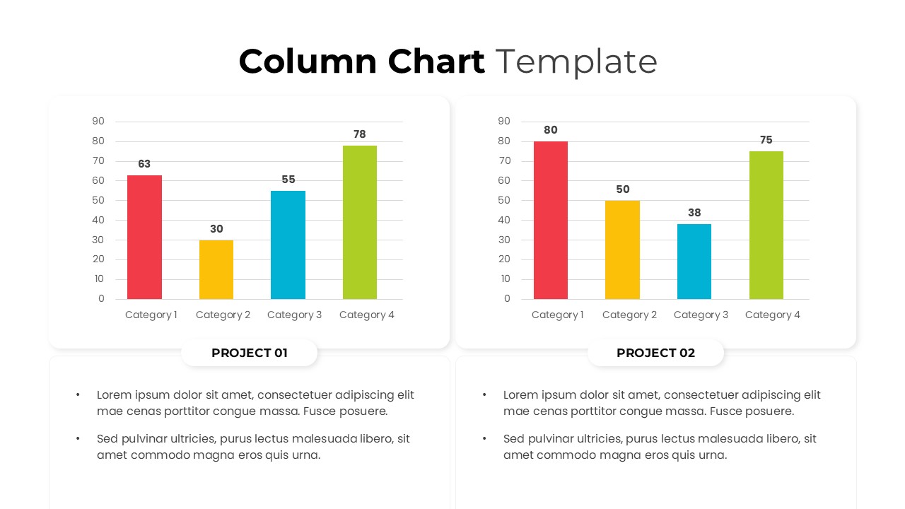 Free Column Chart PowerPoint Template