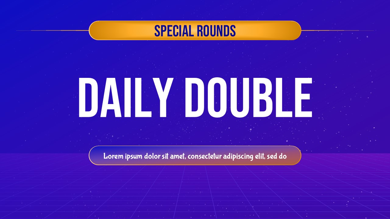 Jeopardy Game Template Special Round Slide