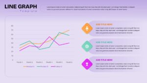 Professional Line Graph Charts template with light purple background and sample data