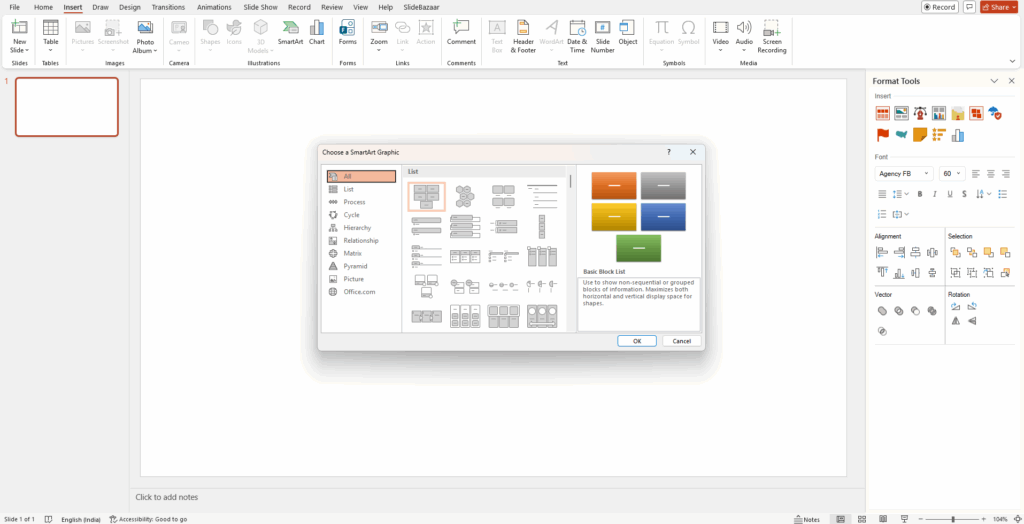 Step 2 To Make a Timeline in PowerPoint Using SmartArt