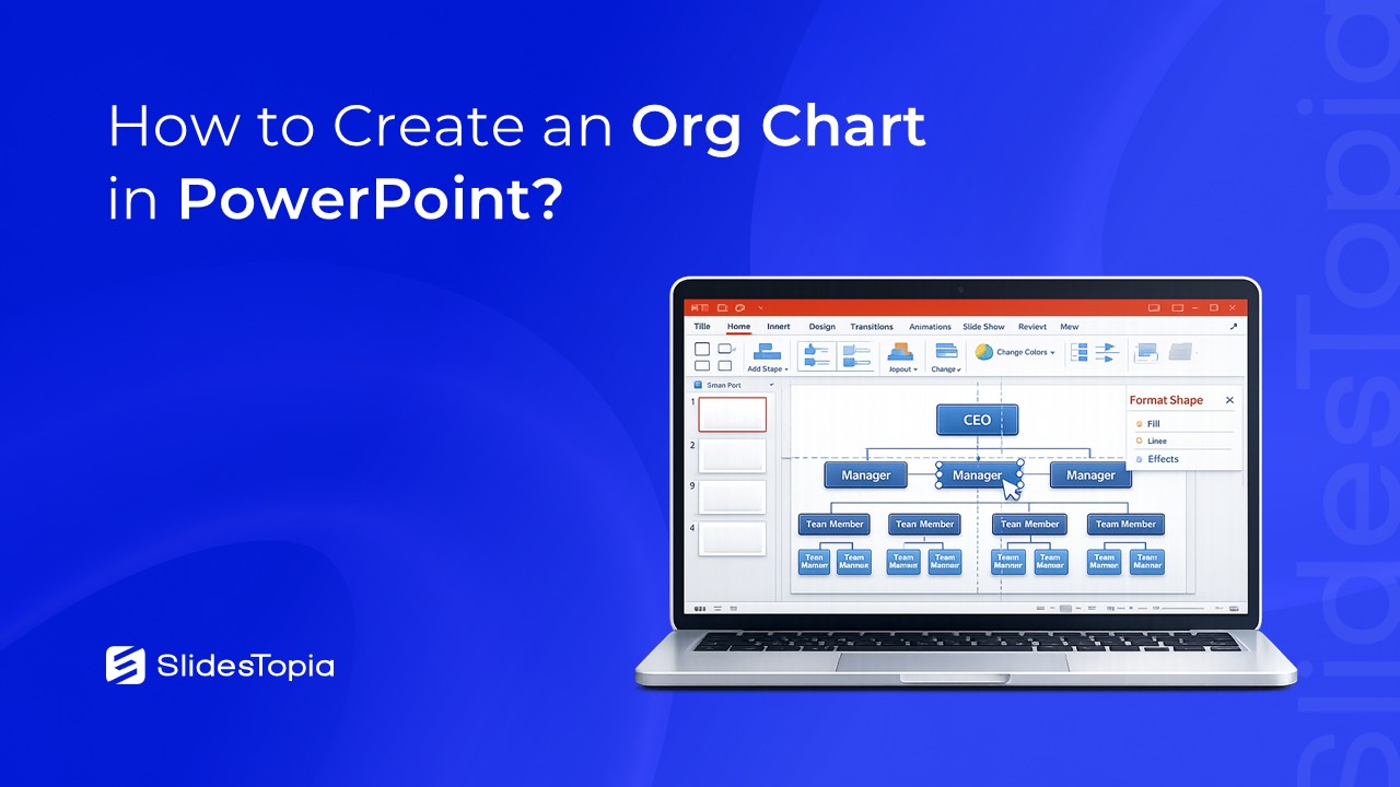How To Create An Org Chart In PowerPoint - Blog cover image by SlidesTopia
