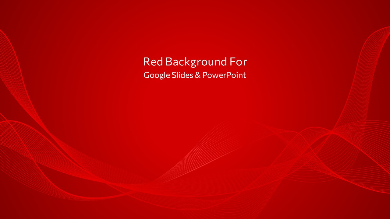 Aesthetic red presentation background featuring flowing abstract line waves and smooth gradient effects for PowerPoint and Google Slides.