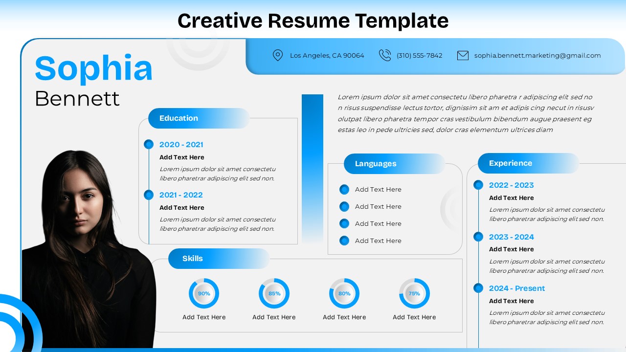 Creative Resume Presentation for Google Slides