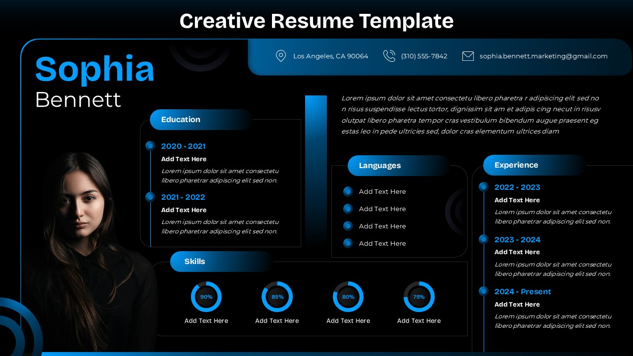 Editable Creative Resume PowerPoint Presentation Template Design