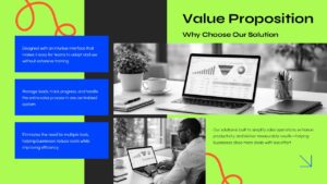PowerPoint sales pitch slide showcasing value proposition with modern business presentation design.