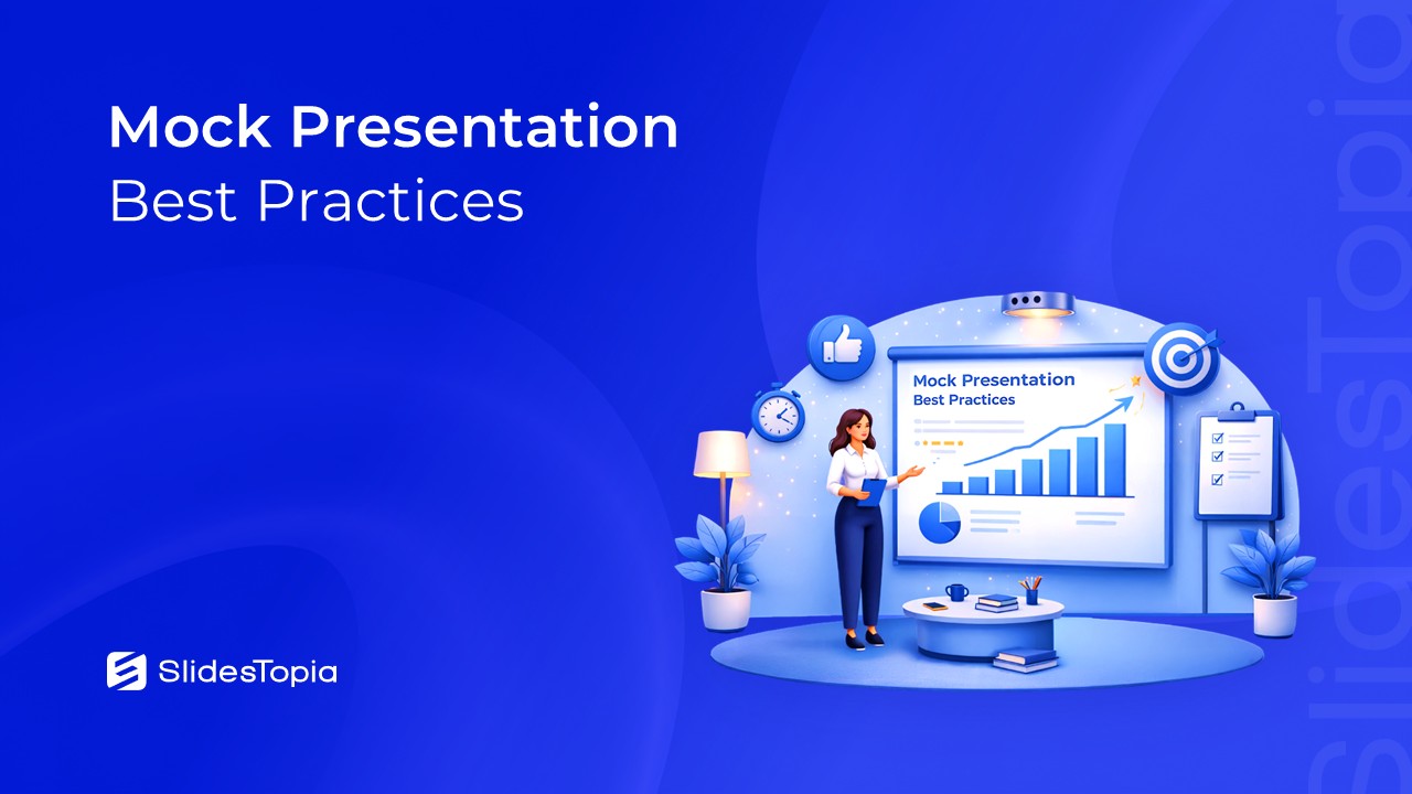 mock presentation best practices - blog cover image by SlidesTopia
