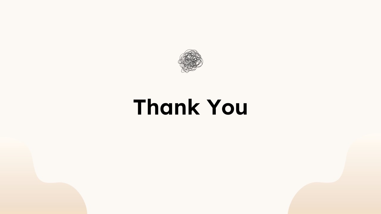 Minimalist thank you slide template with clean typography for ending mental health and wellness presentations.