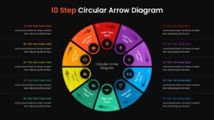 10 step circular arrow diagram google slide