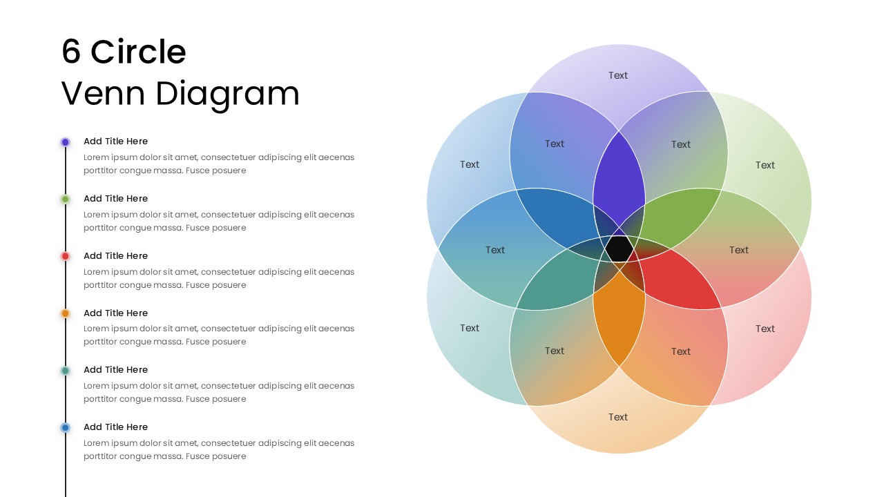 6 circle venn diagram powerpoint template