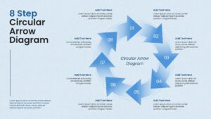 8 step circular arrow diagram google slides template