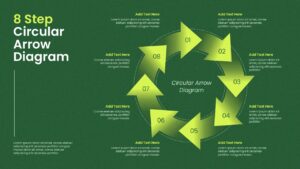 8 step circular arrow powerpoint diagram template