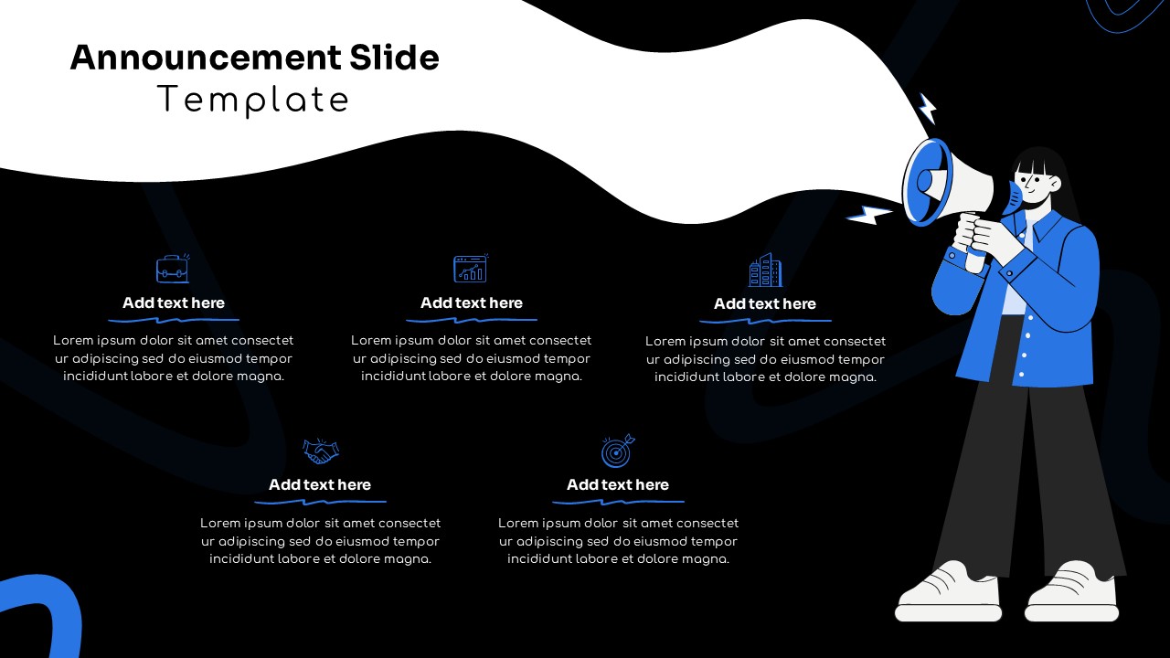 Announcement Slide for PPT and google slides dark