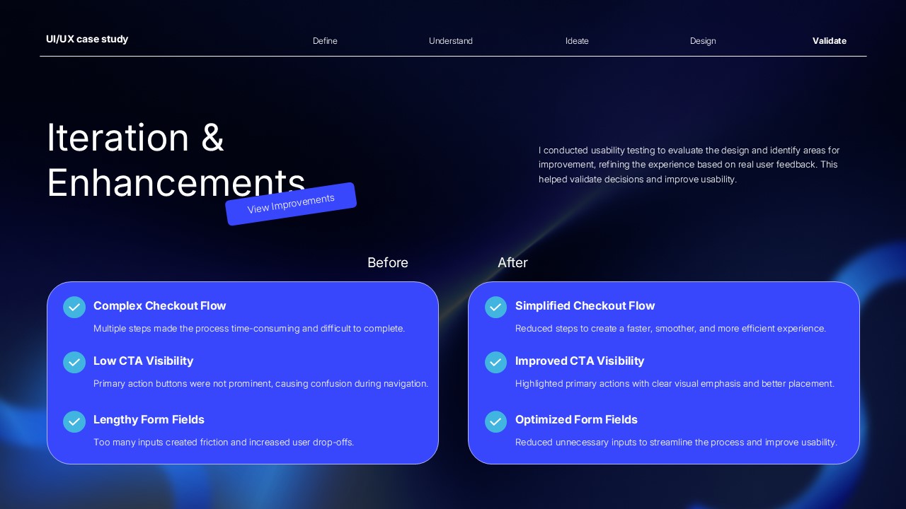 UI UX Iteration and enhancement