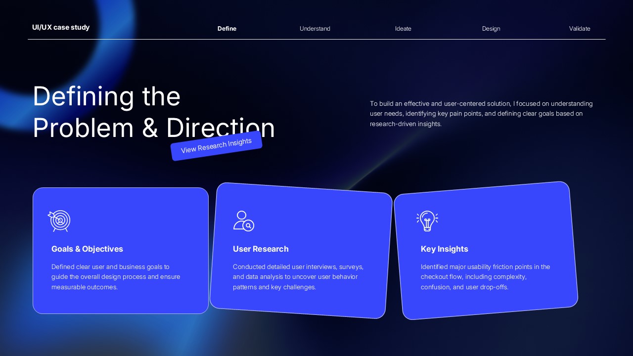 UI UX defining the problem and direction