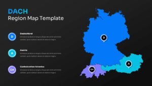 dach country region map ppt slide template