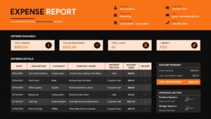 expense report google slide presentation template
