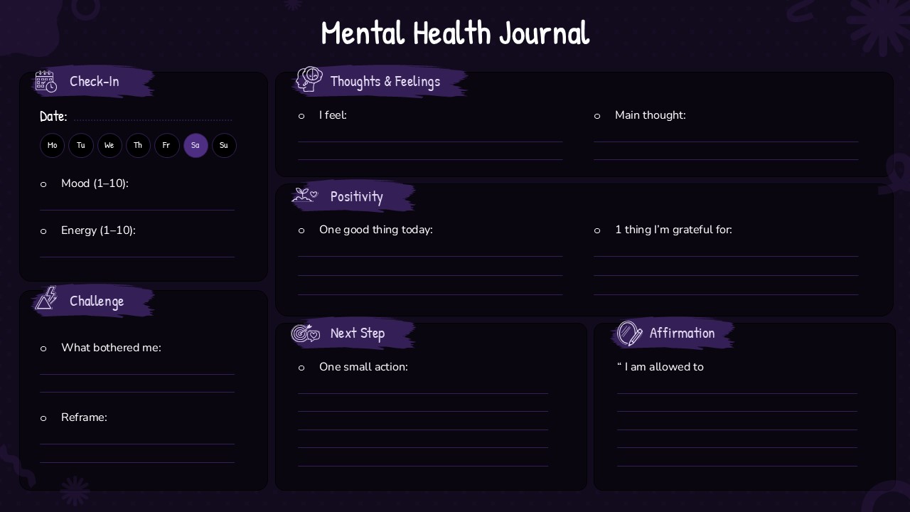 mental health journal powerpoint slides template