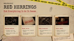 murder mystery red herrings template