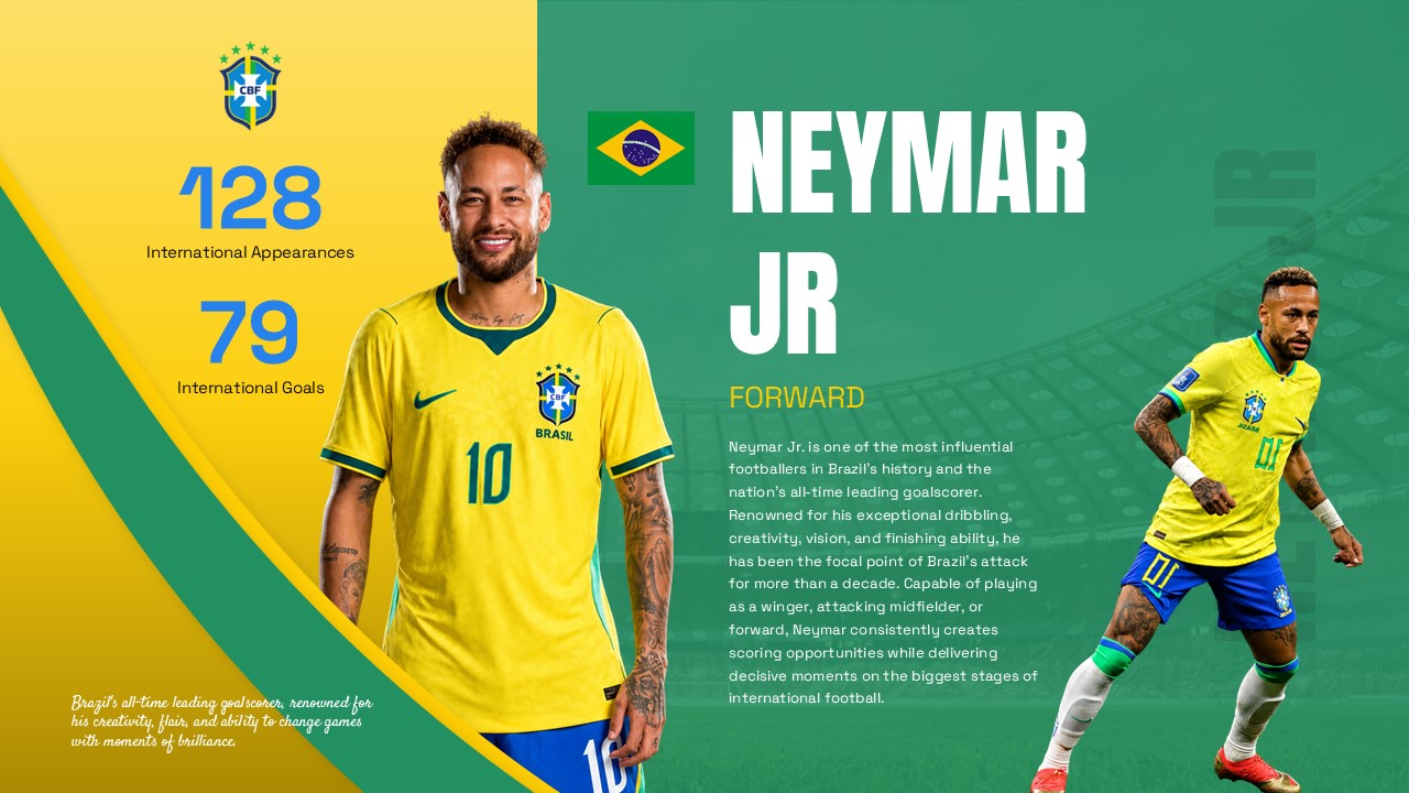 neymar jr world cup brazil slides template
