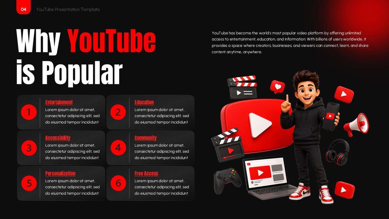 popular youtube template powerpoint