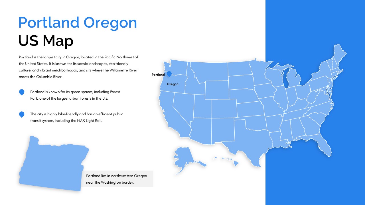 portland oregon us map powerpoint slide