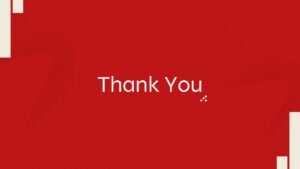 Red thank you presentation slide designed for business meetings, corporate presentations, and closing remarks.