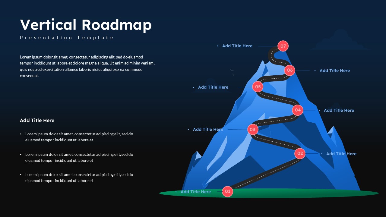 vertical roadmap ppt slide template