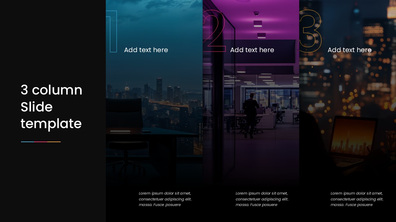 3 Column Slide PowerPoint Template