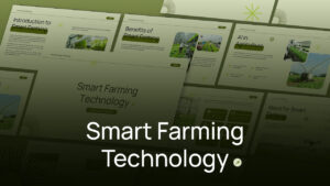 Smart Farming Technology presentation template featuring modern PowerPoint and Google Slides layouts on precision agriculture, AI in farming, smart farming benefits, automation, sustainable agriculture, and agricultural technology with clean green-themed designs.