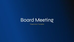 Corporate board meeting title slide PowerPoint template for executive presentations, board of directors meetings, governance reports, and leadership updates.