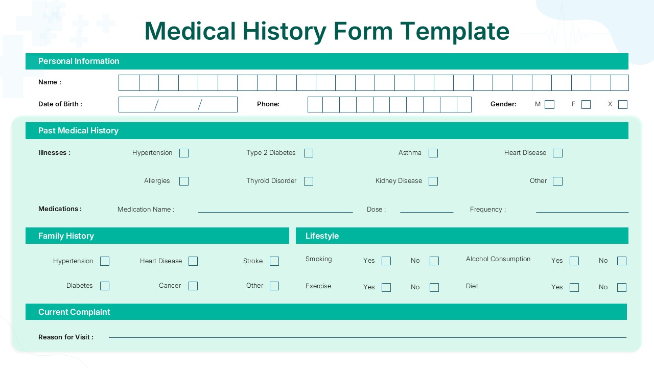 Medical History Form Template