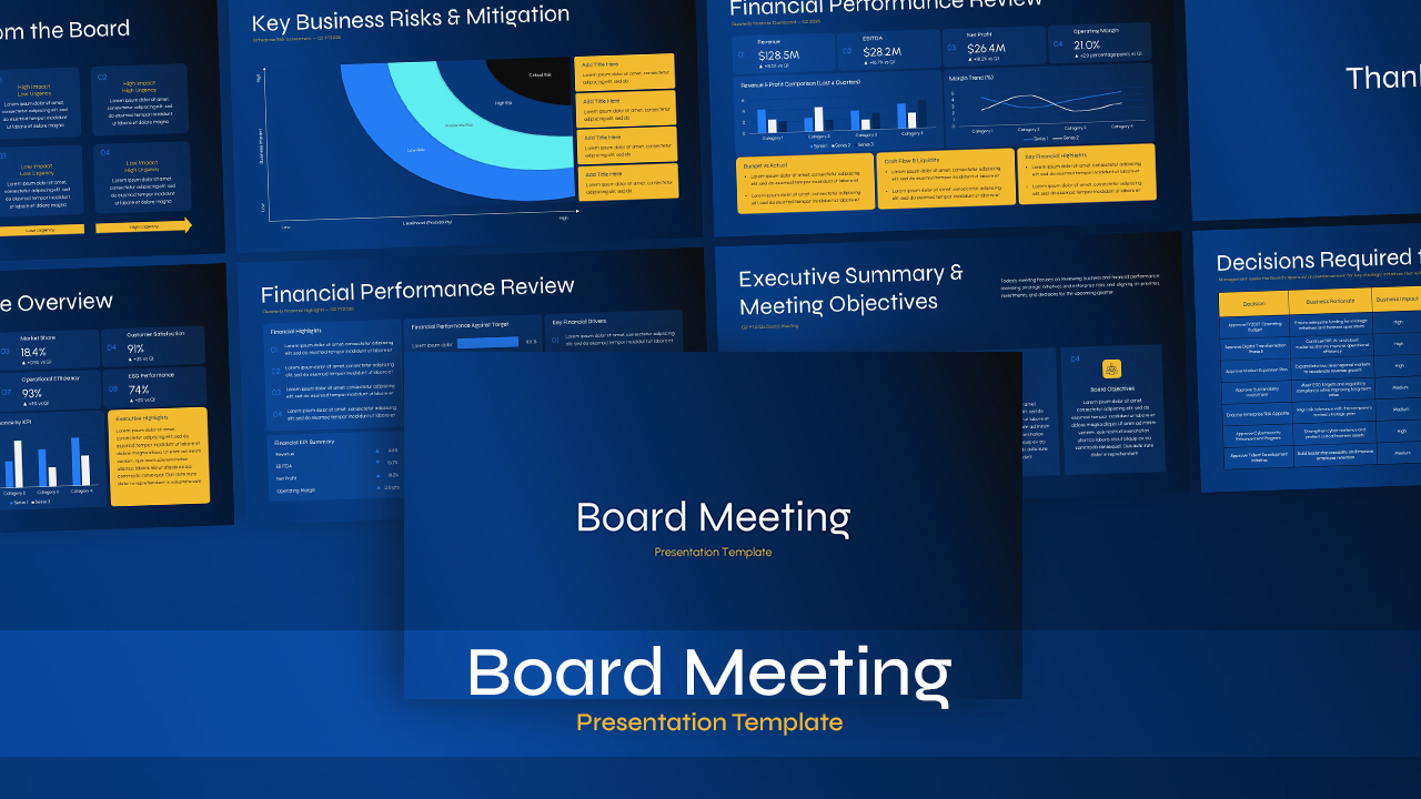 Professional Board Meeting Presentation Template