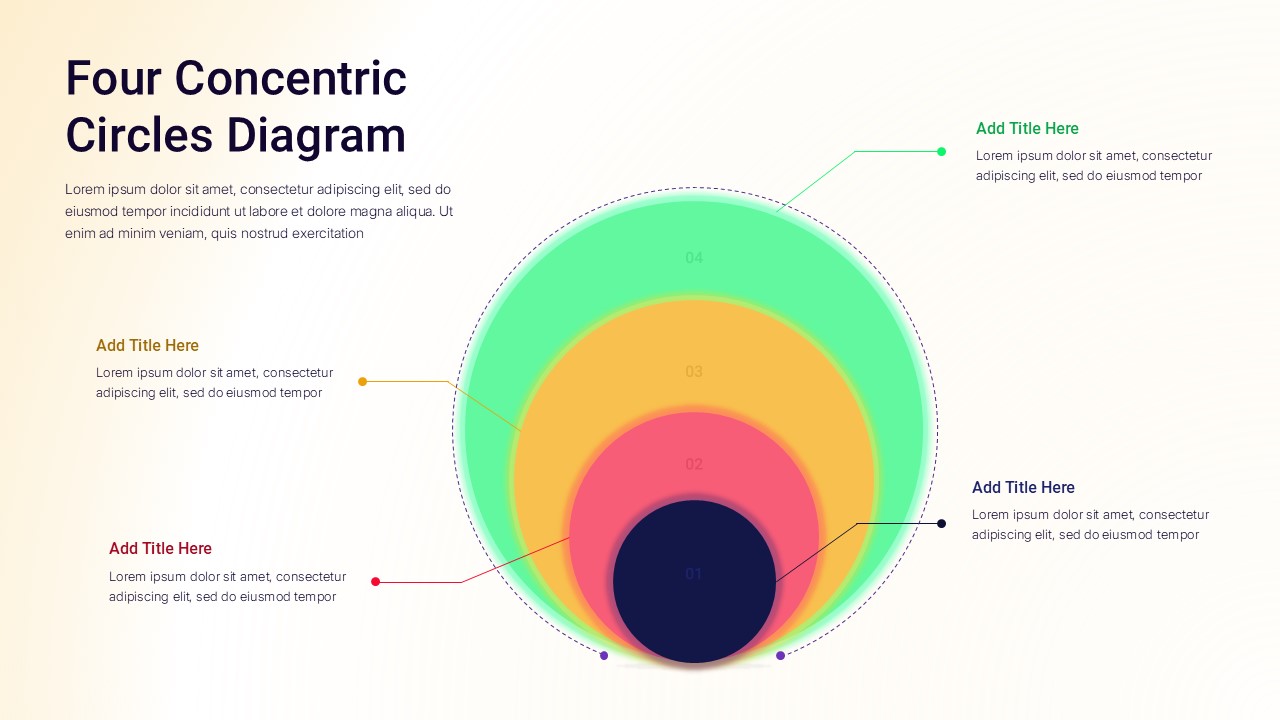 4 concentric circles powerpoint diagram