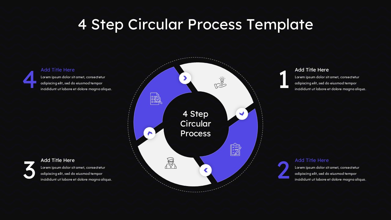4 step circle process presentation slide