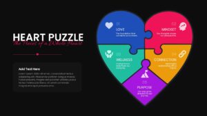 5 piece heart puzzle template for powerpoint